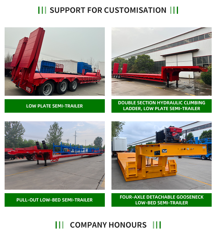 UYI 7 ejes Remolque de cementerio de cementerio de 7 ejes 150T Transporte de equipos pesados 12