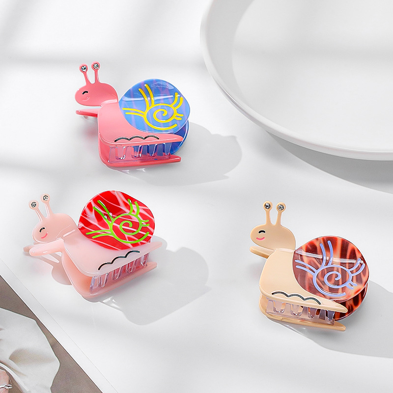 Dowell Elegant Snail Shark 2 Grab Clip Adult Female Hair Clip With Decorative Splicing 5cm Size For Daily And Party Use 17