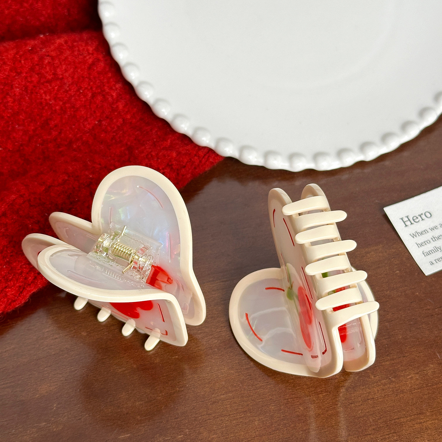 Dowell Cute Cartoon Heart-shaped Acetate Hair Claw 7.5cm European New Design Hair Decoration Clip Accessories 19