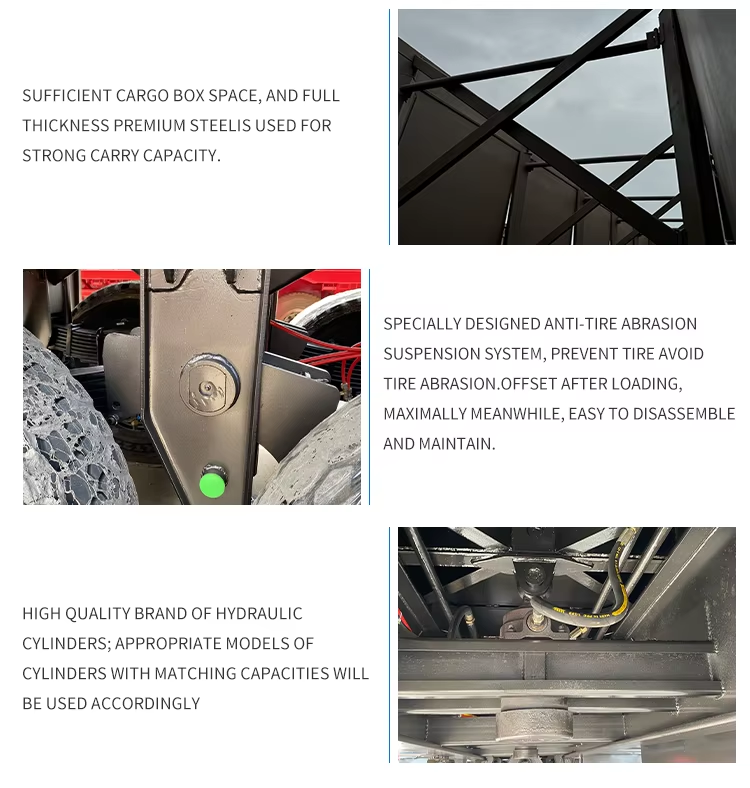 100 طن 3AXLE مقطورة جانبية شديدة التحمل 10