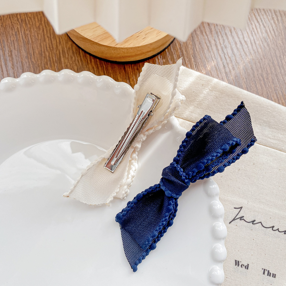 Dowell Japan And Korean Sweet Fashion Style Fabric Ribbon Bow Barrette Hairgrips 17