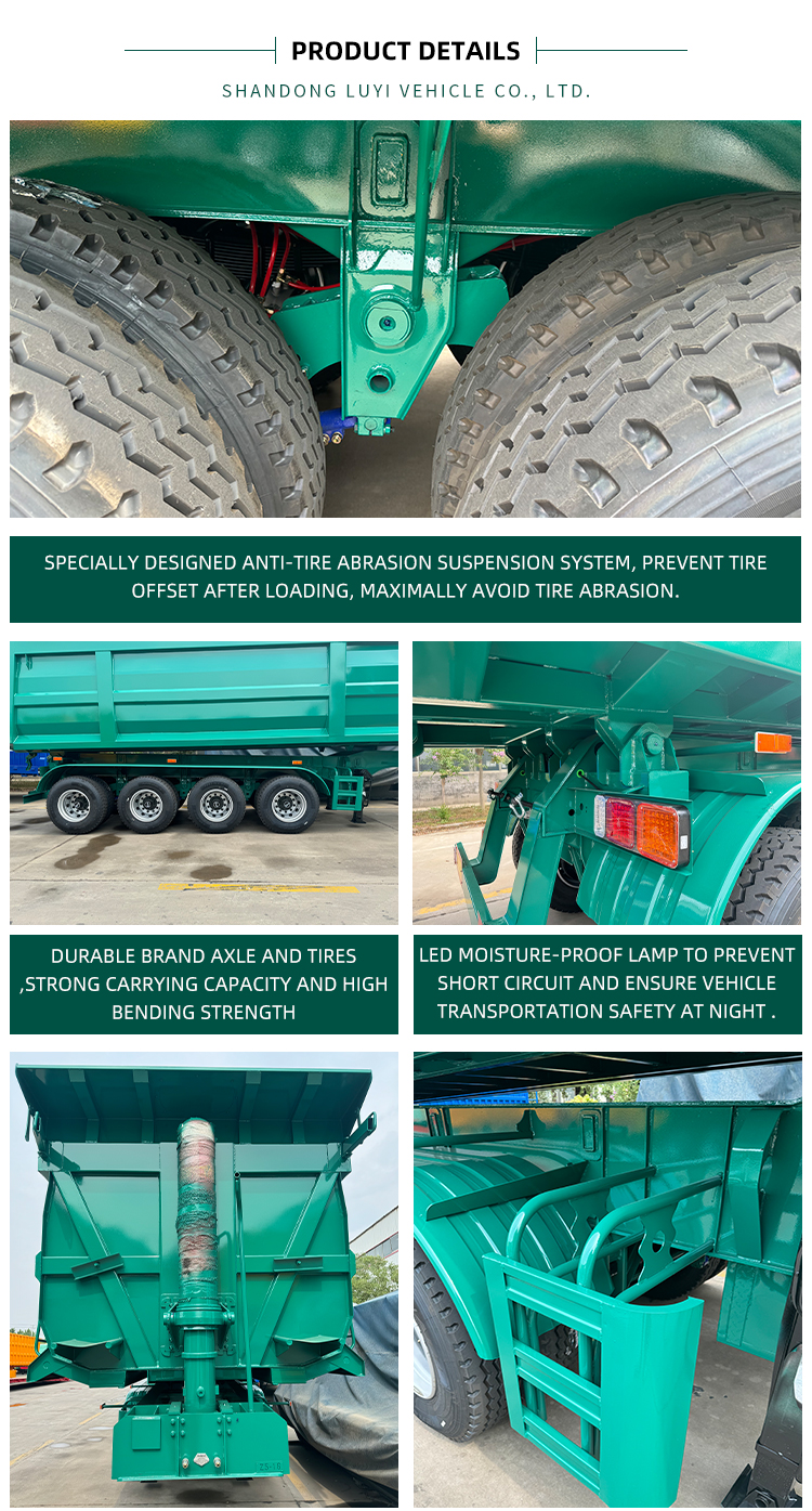 60t/80t 4-оси гидравлический дамп полуприцепа для тяжелых грузов 10