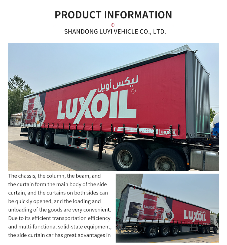 Semirrailer de servicio de cortina de servicio pesado de 3 ejes | Luyi 8