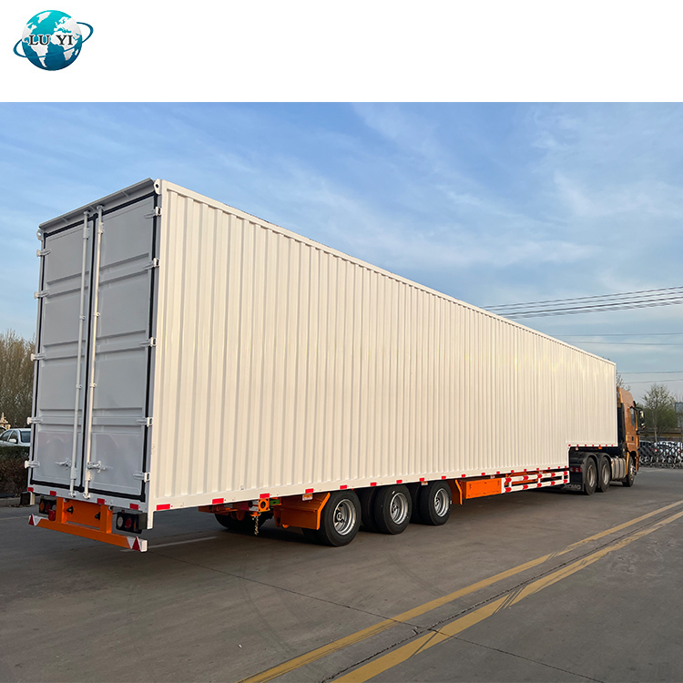 3 Axles Box Structure Curtain Side Semi Trailer/cargo Box Van Semi Trailer 10