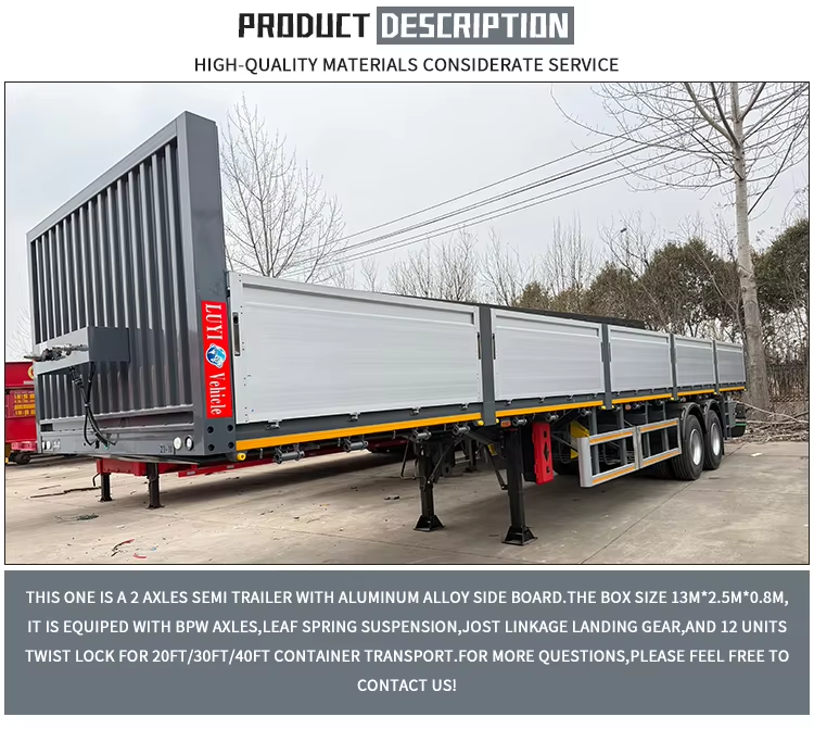 2-axle 40ft Aluminum Alloy Side-wall Semi-trailer 9