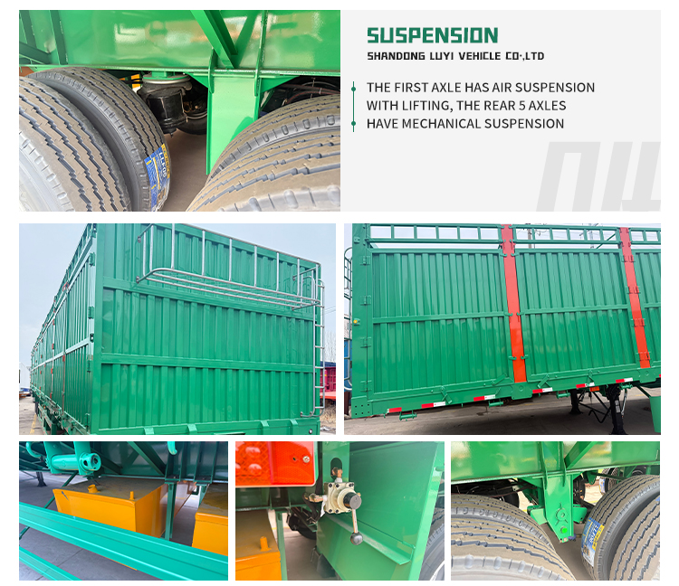 6-осиный забор типа высокая грузоподъемность полузащитный трейлер 12