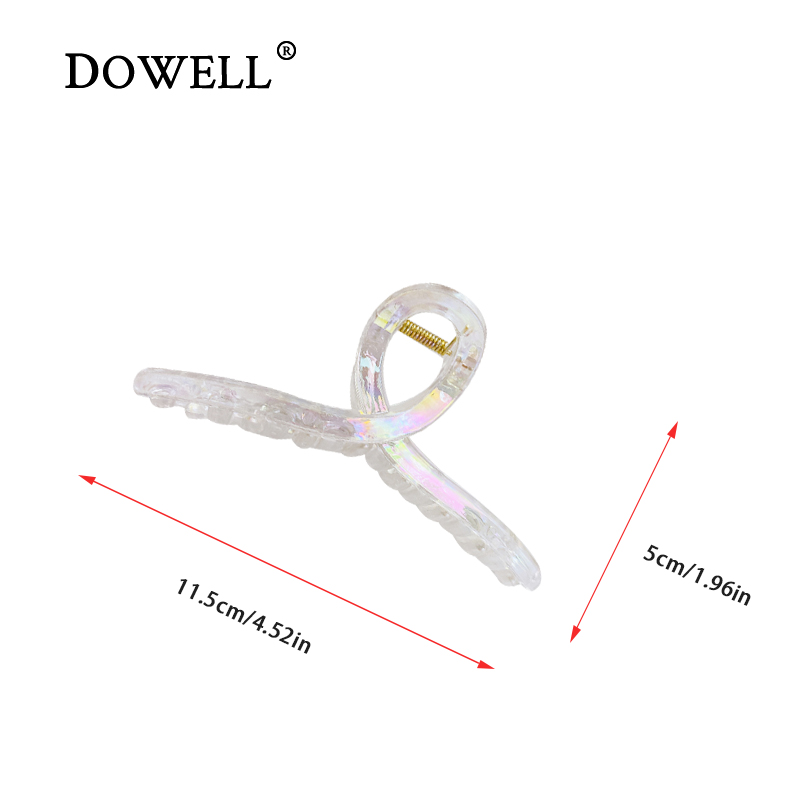 Dowell Korean Mermaid Color Ball Head Princess Hair Accessories Medium Plastic Hair Claw Clips 11