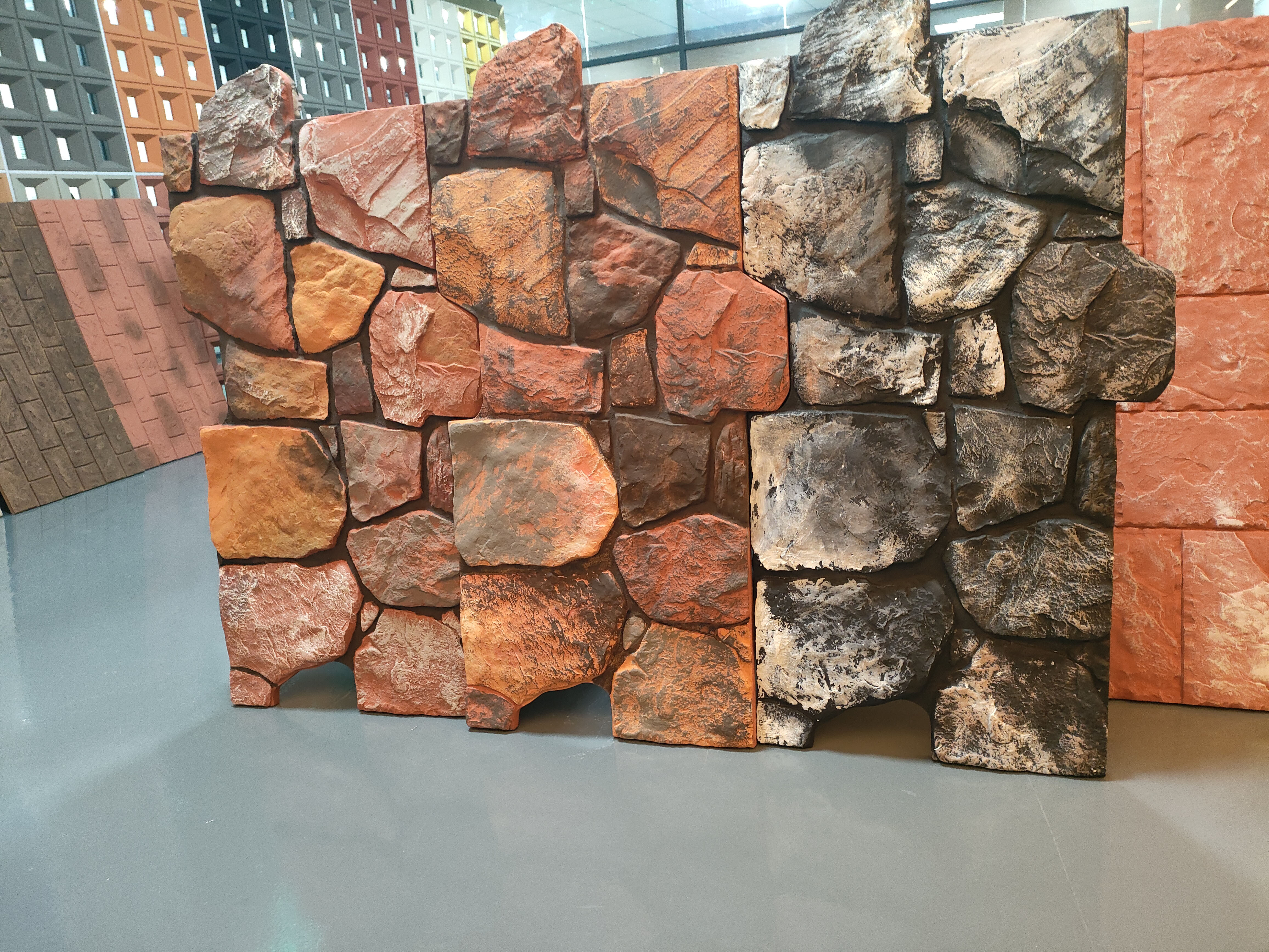 Factory Direct Pu Stone Wall Panels Exterior Polyurethane Pu Castle Rock Stone Wall Panel Interior Faux Pu Castle Brick Stone 14