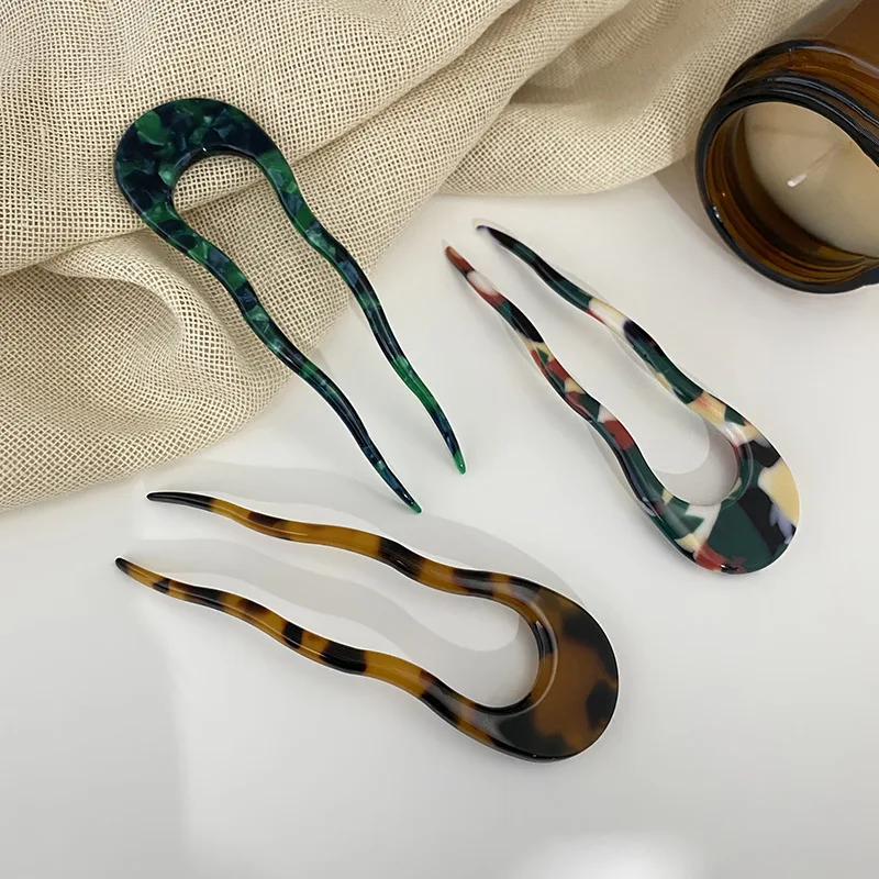 Dowell Wholesale Simple Temperament Hair Accessories Acetate Hair Sticks For Women 12