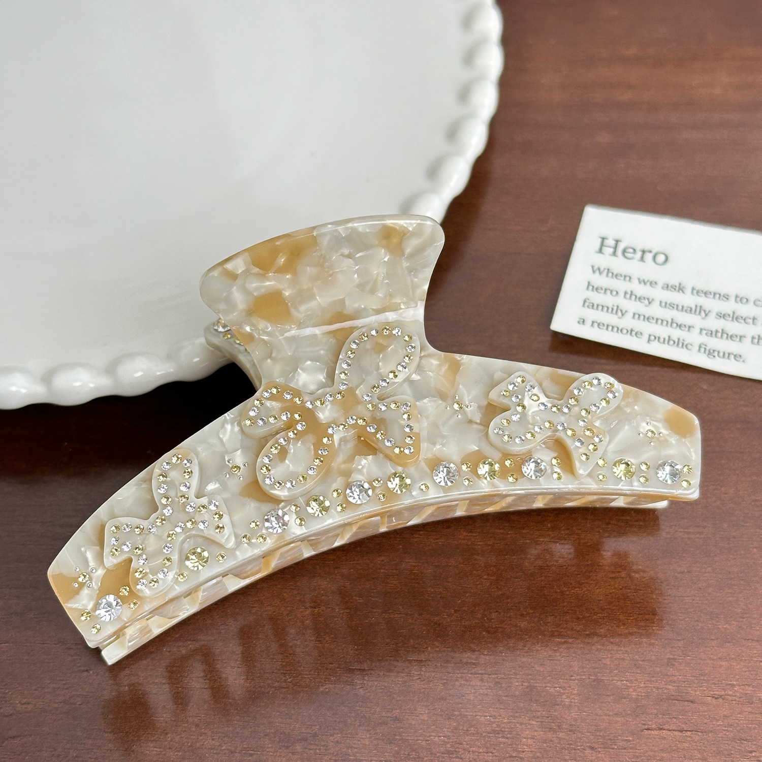 Dowell Korean Style Large Shark Clip Bow Star Acetate Clip For Girls 23