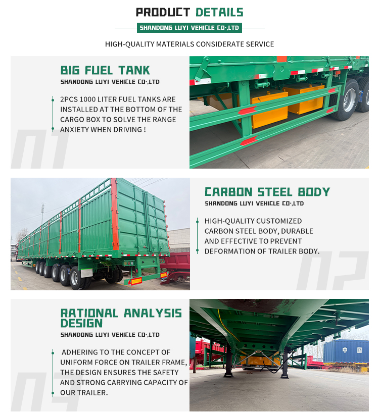 6-осиный забор типа высокая грузоподъемность полузащитный трейлер 11