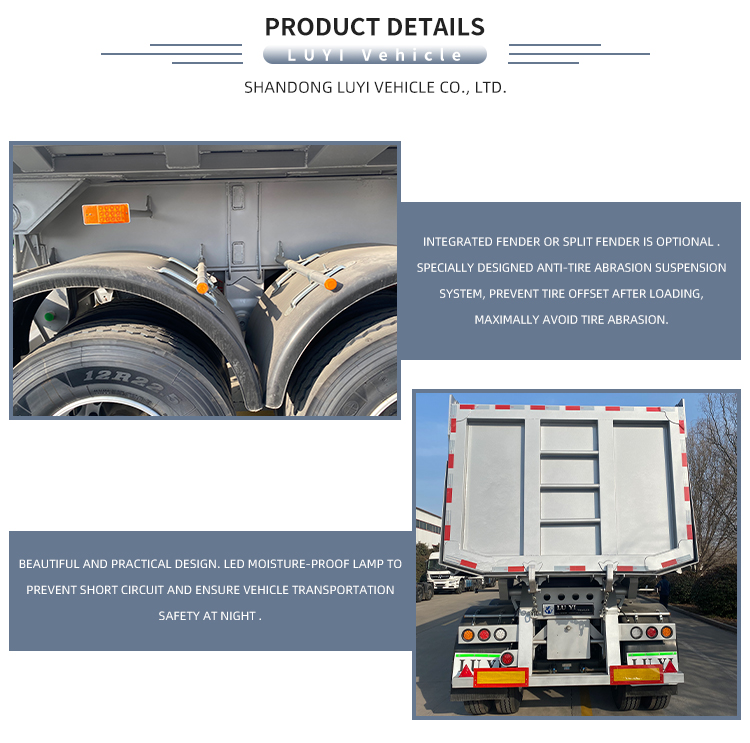 4-Axle Hydraulic Dump Semi-Trailer 60T-80T Heavy Tractor 10