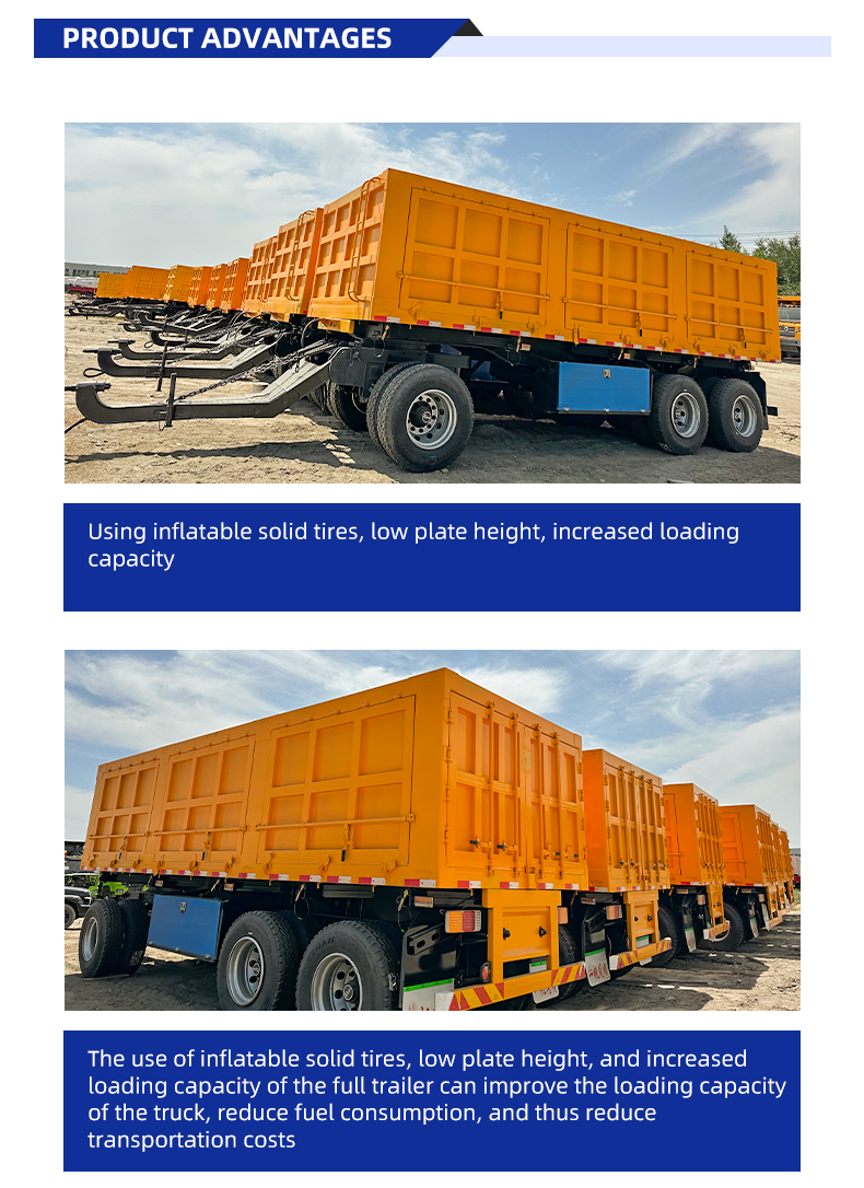 3 محور كامل مقطورات Drawbar مقطورة 9