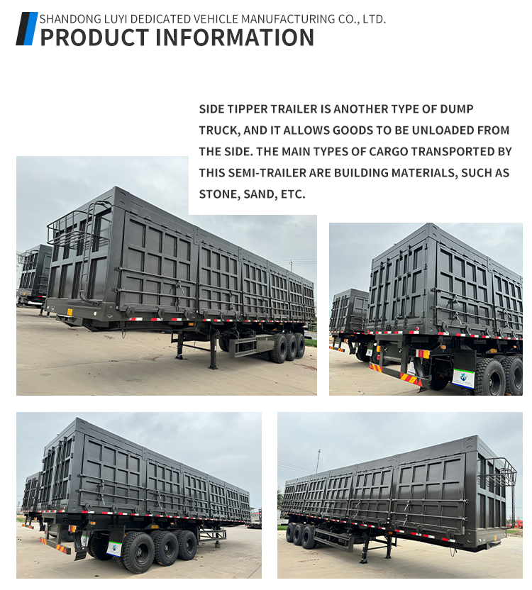 3 ejes Cilíndrico hidráulico Semirrailer de vertedero 8