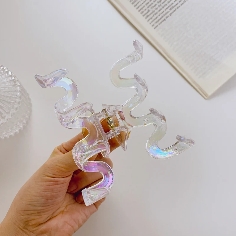 Dowell Korean Mermaid Color Ball Head Princess Hair Accessories Medium Plastic Hair Claw Clips 13