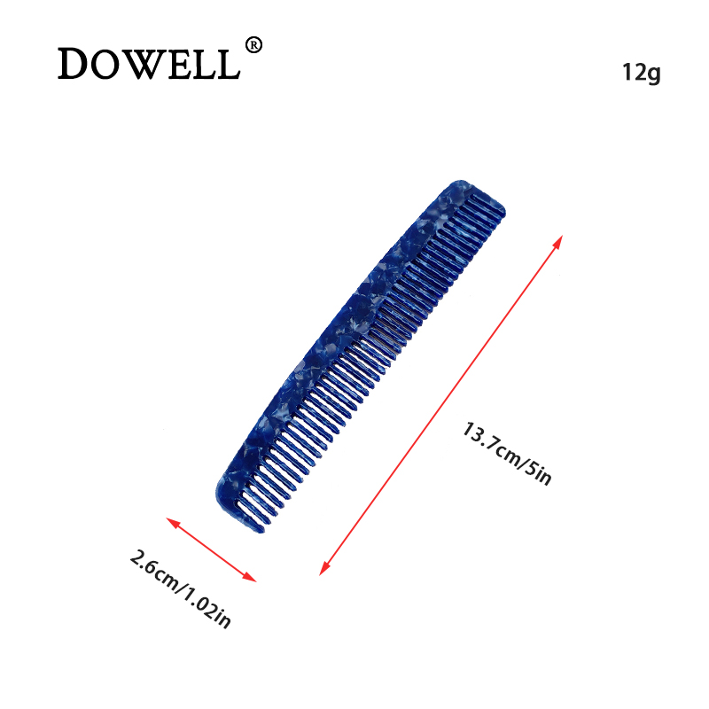 Dowell Korean Retro Marble Geometric Comb Pattern Tooth Smooth Cellulose Acetate Straight Custom Hair Comb 10