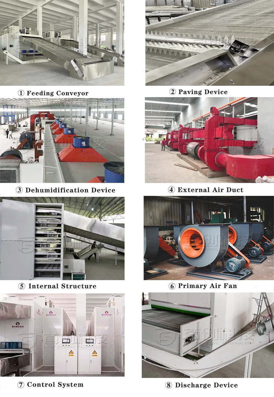 알팔파, 말풀, 모링가 잎, 질경이 건초용 연속 컨베이어 메쉬 벨트 건조기 12