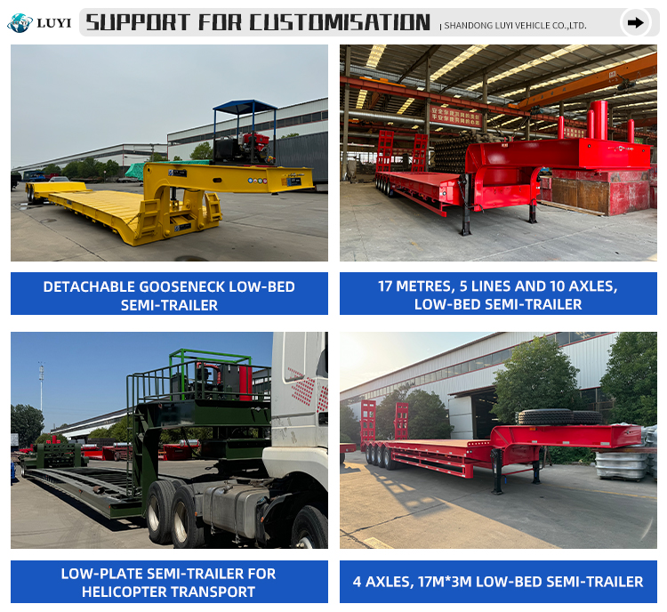 8 محور 100 طن مقطورة نصف قابلة للتمديد الهيدروليكية 17