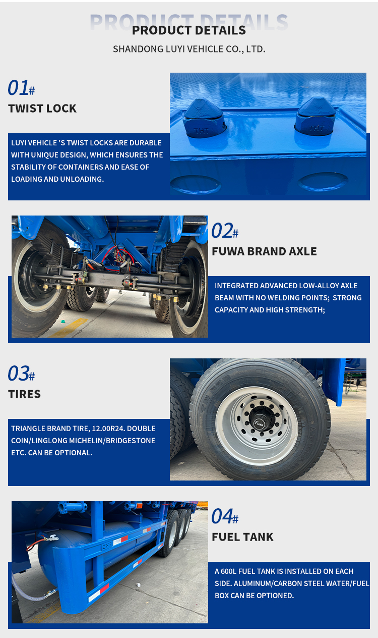 40 футов 3 ось плоской кровати Платкий полуприцеп | Луи 11
