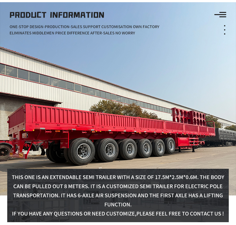 6 محاور الجانبية نصف مقطورة النقل الثقيل البضائع القابلة للتخصيص 9