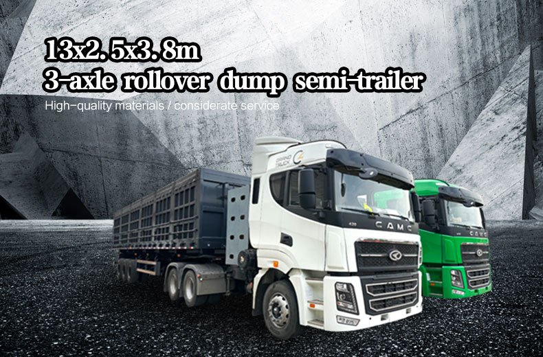 100 طن 3 محور جانبي تحول نصف مقطورة 7