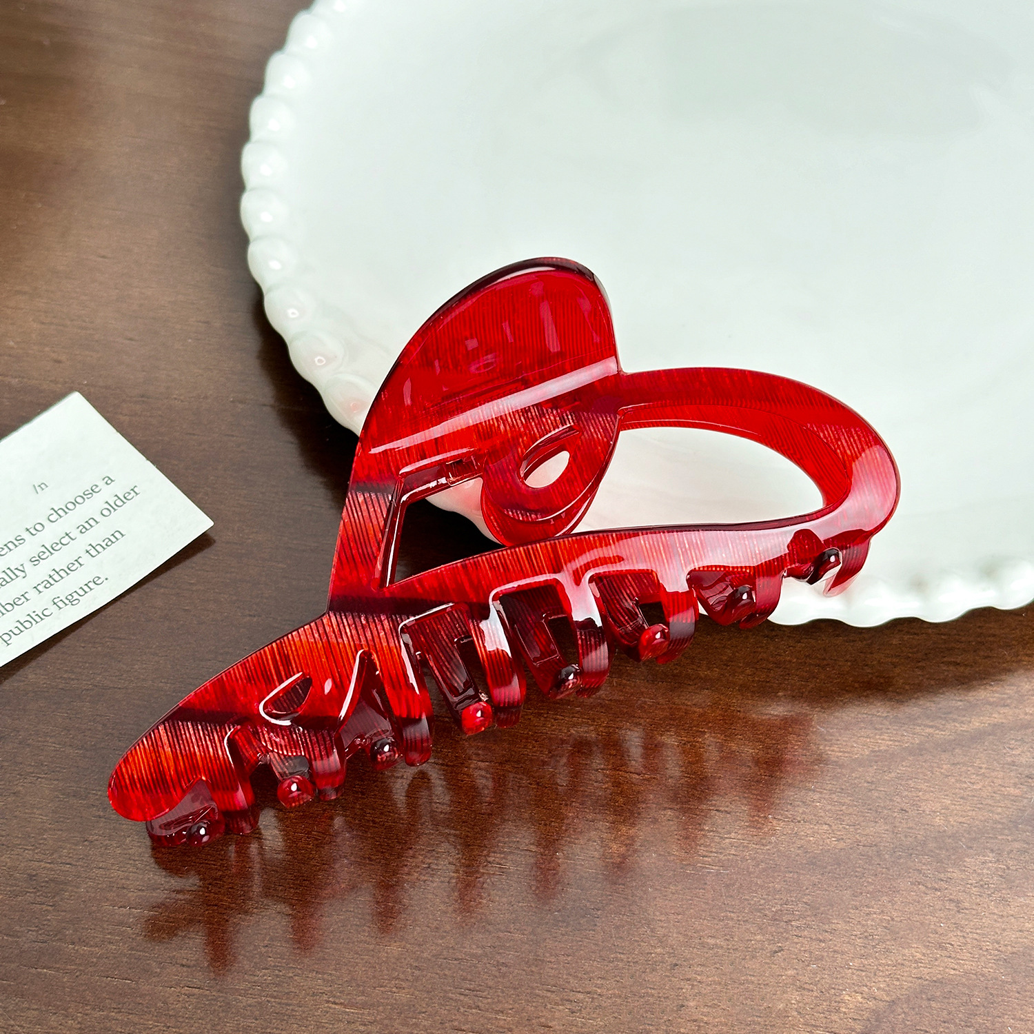 Dowell European American Style Hair Accessories Heart-shaped Shark Clip Sweet Girl Acetate Clip 24