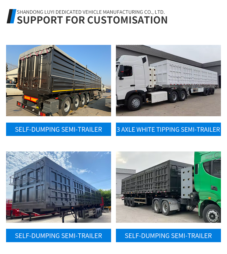 3 ejes Cilíndrico hidráulico Semirrailer de vertedero 11