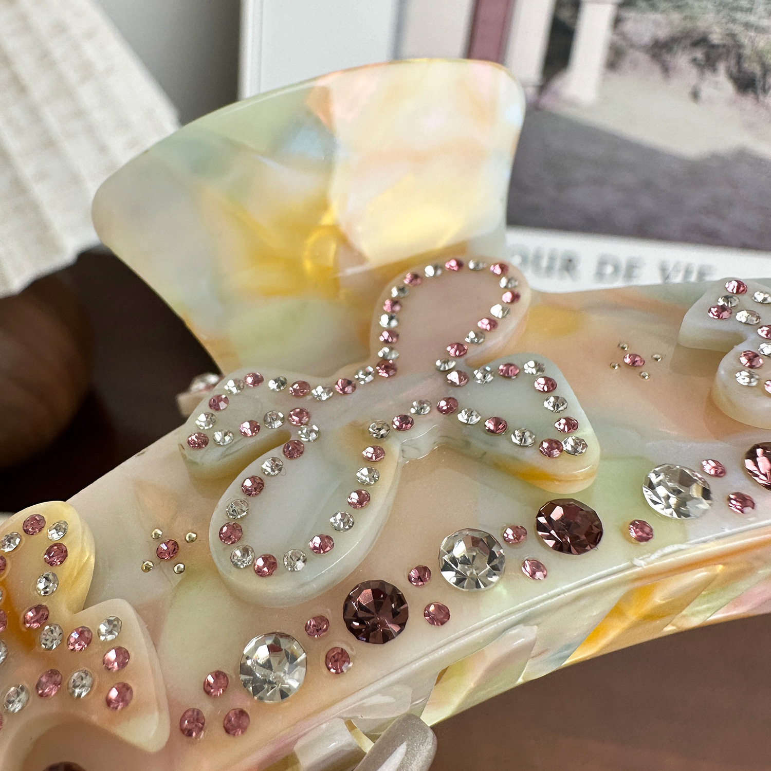 Dowell Korean Style Large Shark Clip Bow Star Acetate Clip For Girls 19