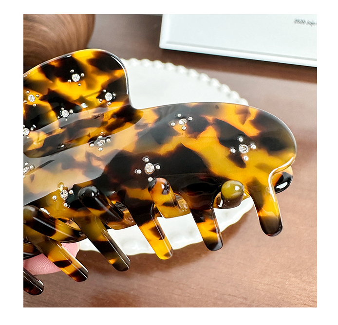 Dowell European And American Style Shark Clip Hairpin Sweet Girl Hair Accessories With Rhinestone Acetate For Parties 21