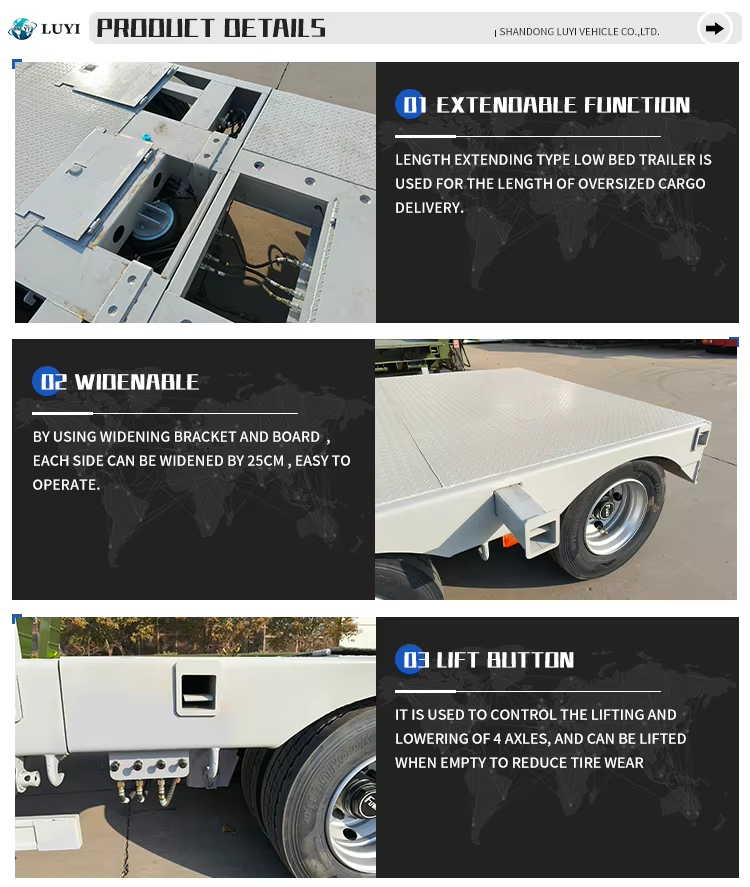 Trailer à bas de suspension à bascule 60-100T à 8. 8