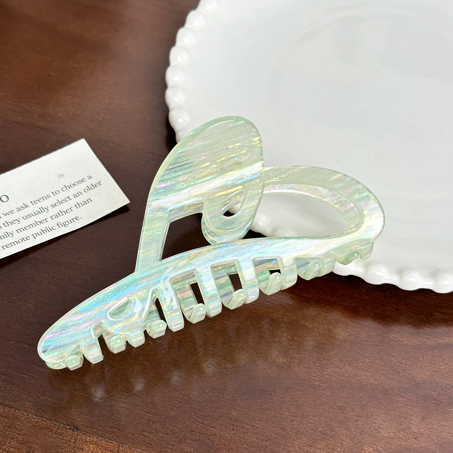 Dowell European American Style Hair Accessories Heart-shaped Shark Clip Sweet Girl Acetate Clip 26