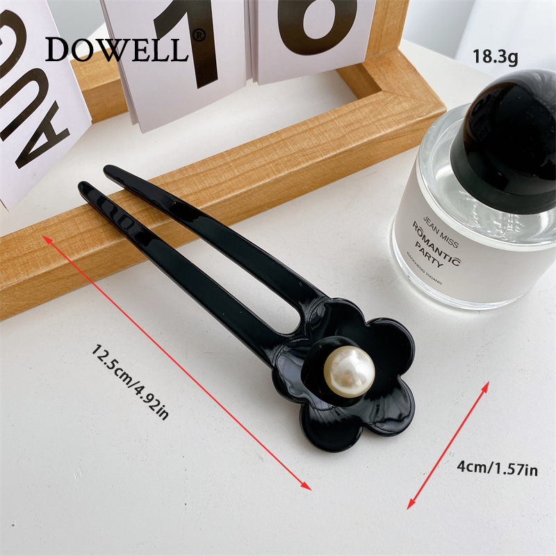 Dowell vente en gros élégant rétro acétate perle fleur cheveux accessoires bâtons 11