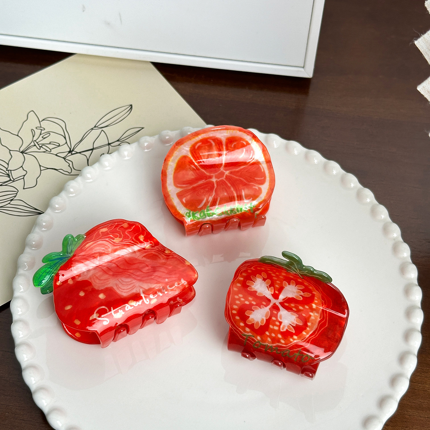 Dowell Cute Fruit Series Acrylic Claw Clip 5cm Korean Style Hair Decoration Accessories For Girls For Party 18