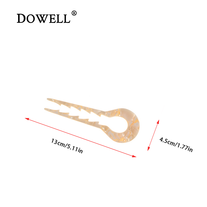 Dowell Korean Hot Sale Acetat 13 cm U-förmige Haarstäbchen für Frauen 11