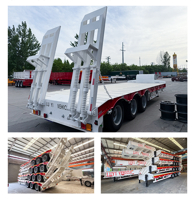 3-Axle 40T Gooseneck Lowbed Trailer for Excavator Transport 10