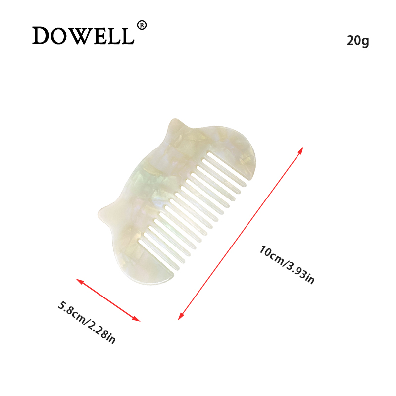 Dowell Wholesale Korean Colorful Comb Household Commuting Simple Acetate Cat Cartoon Hair Comb 11