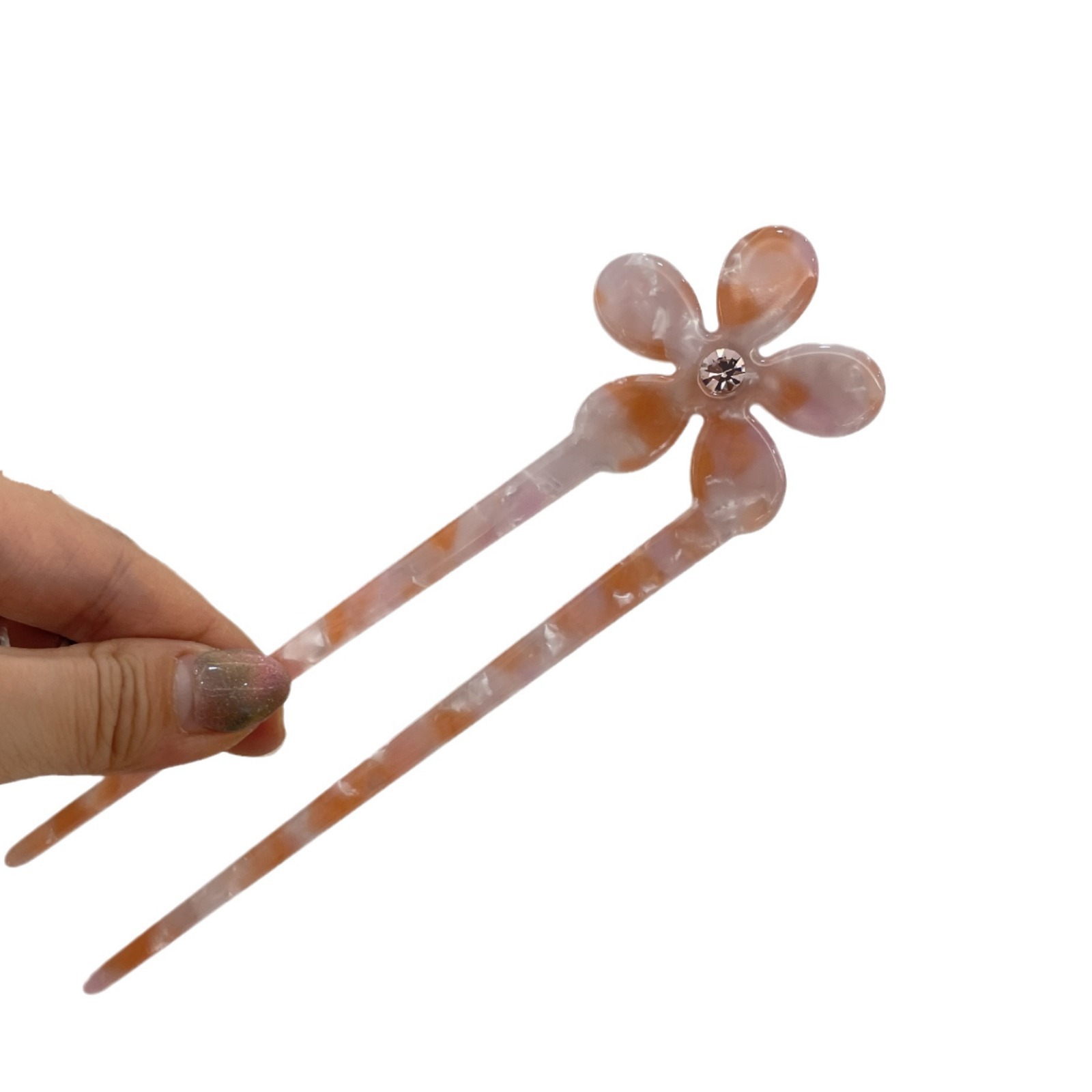 Dowell New Arrival Dot Drill Flower Sweet Maiden Old Style Acetate Hairpin 16