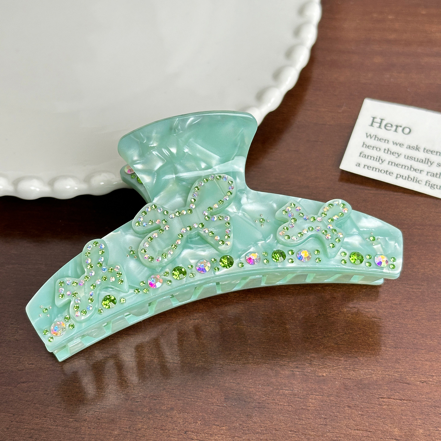 Dowell Korean Style Large Shark Clip Bow Star Acetate Clip For Girls 24