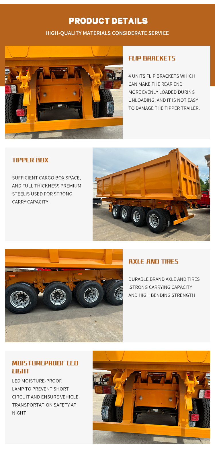 4 Axles Tipping Dump Truck Semi Trailer 10