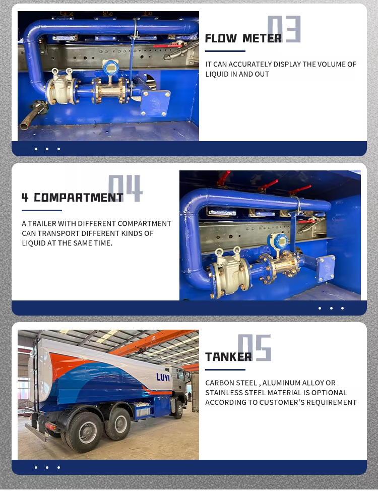 Semirrailer de camiones cisterna de combustible de 3 ejes para transporte de gasolina diesel & 10