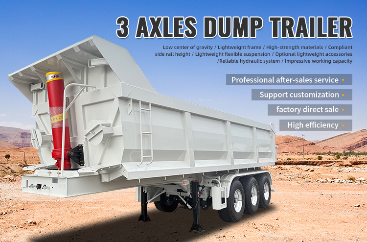 3-осный грузовой транспортный самосвальный прицеп с задней разгрузкой 9