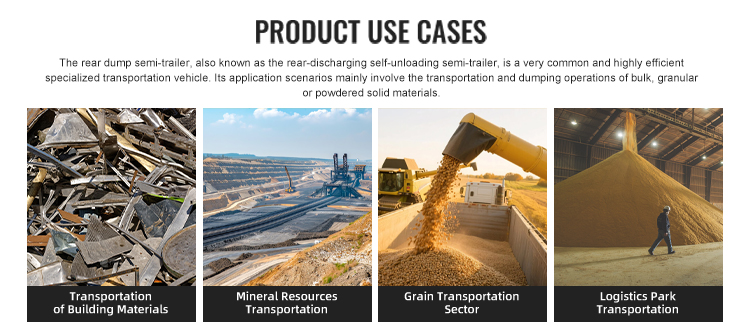 3-осный грузовой транспортный самосвальный прицеп с задней разгрузкой 18