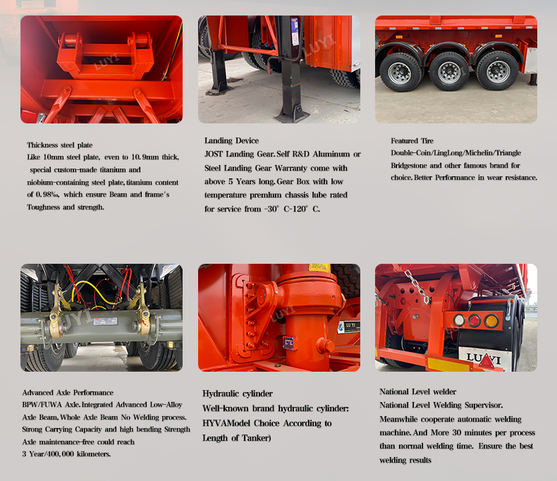 3 Axles Cargo Trucks Tipper Semi Trailer Rear Dump Traile 10