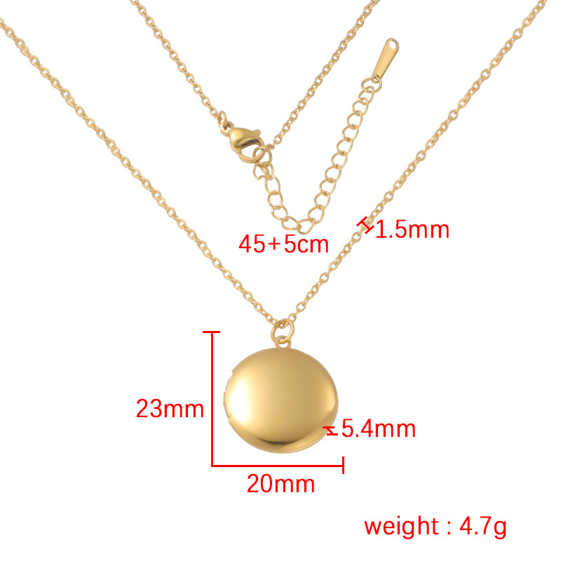 Custom Photo Locket Necklace Personalized Image And Text 18k Gold Plated Stainless Steel Round Pendant Meaningful Jewelry 7