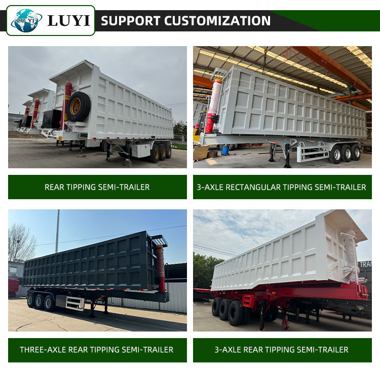 4 оси 60 тонн транспортных измельченных камней, перекрывающихся задней свалки 12