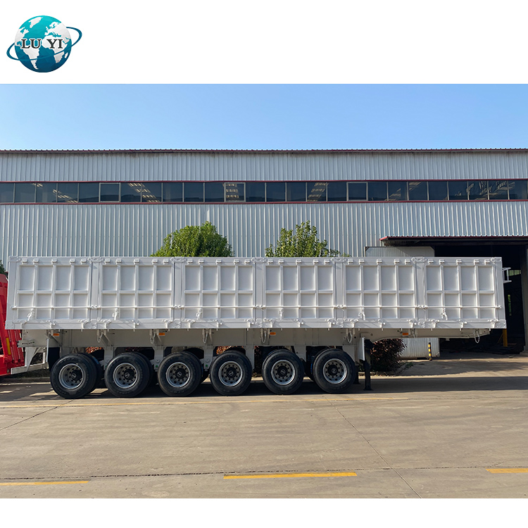 6 Axle 100ton Air Suspension System Side Dump Trailer 9