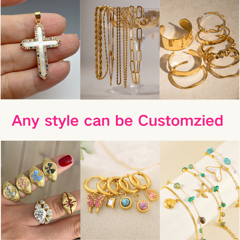 Custom Jewelry Manufacturer Design Logo Necklace Earrings Rings Bracelet Wholesale High Quality Customstainless Steel Jewelry 7