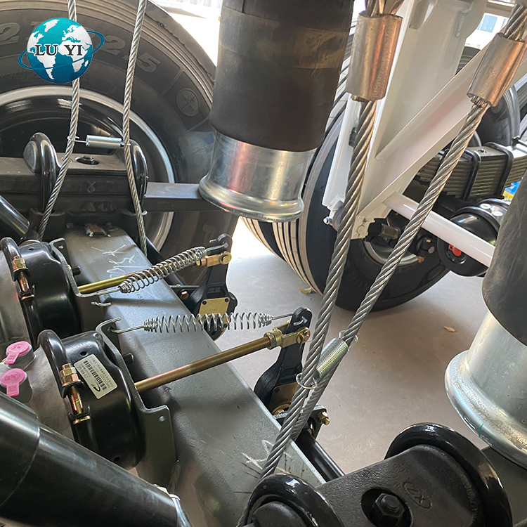 6 Axle 100ton Air Suspension System Side Dump Trailer 13