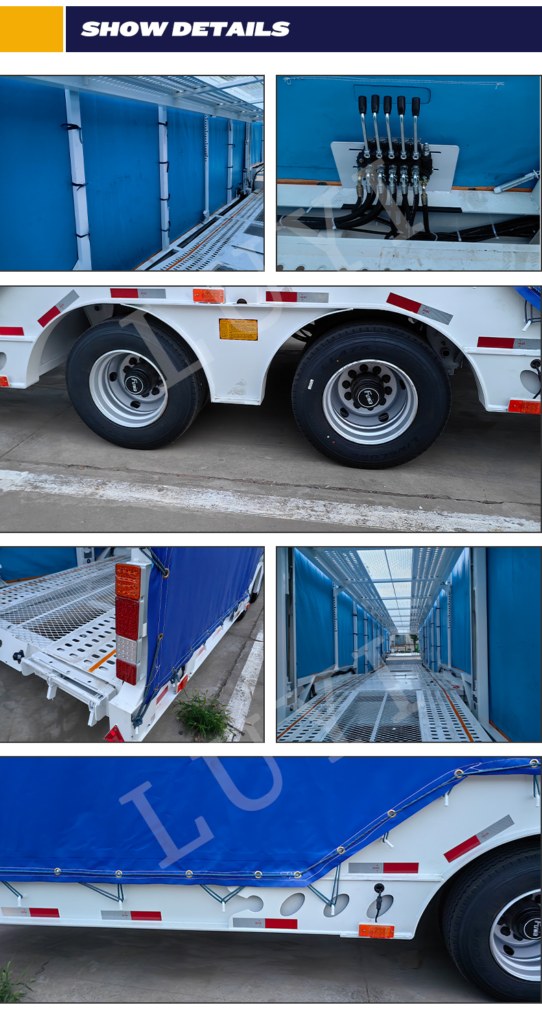 Double Floor 8 Cars Carrier Semi Trailer With Curtain 10
