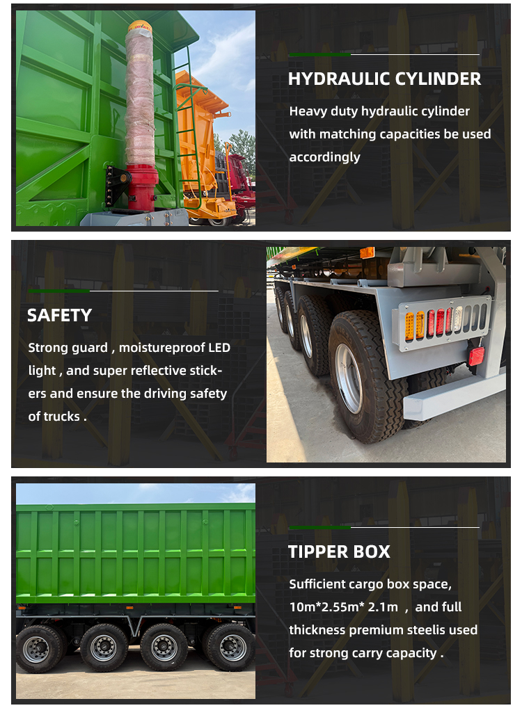 4 оси 60 тонн транспортных измельченных камней, перекрывающихся задней свалки 10